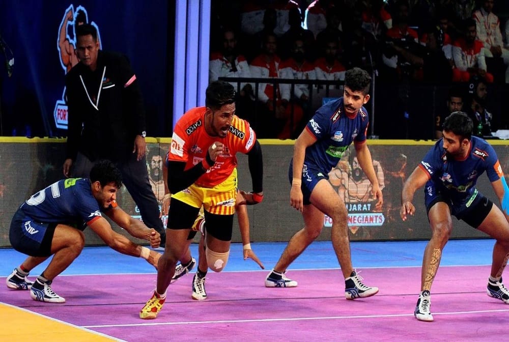 Gujarat, Bengaluru Bulls win to Beat Haryana Steelers and Telugu Titans in pro kabaddi 2018
