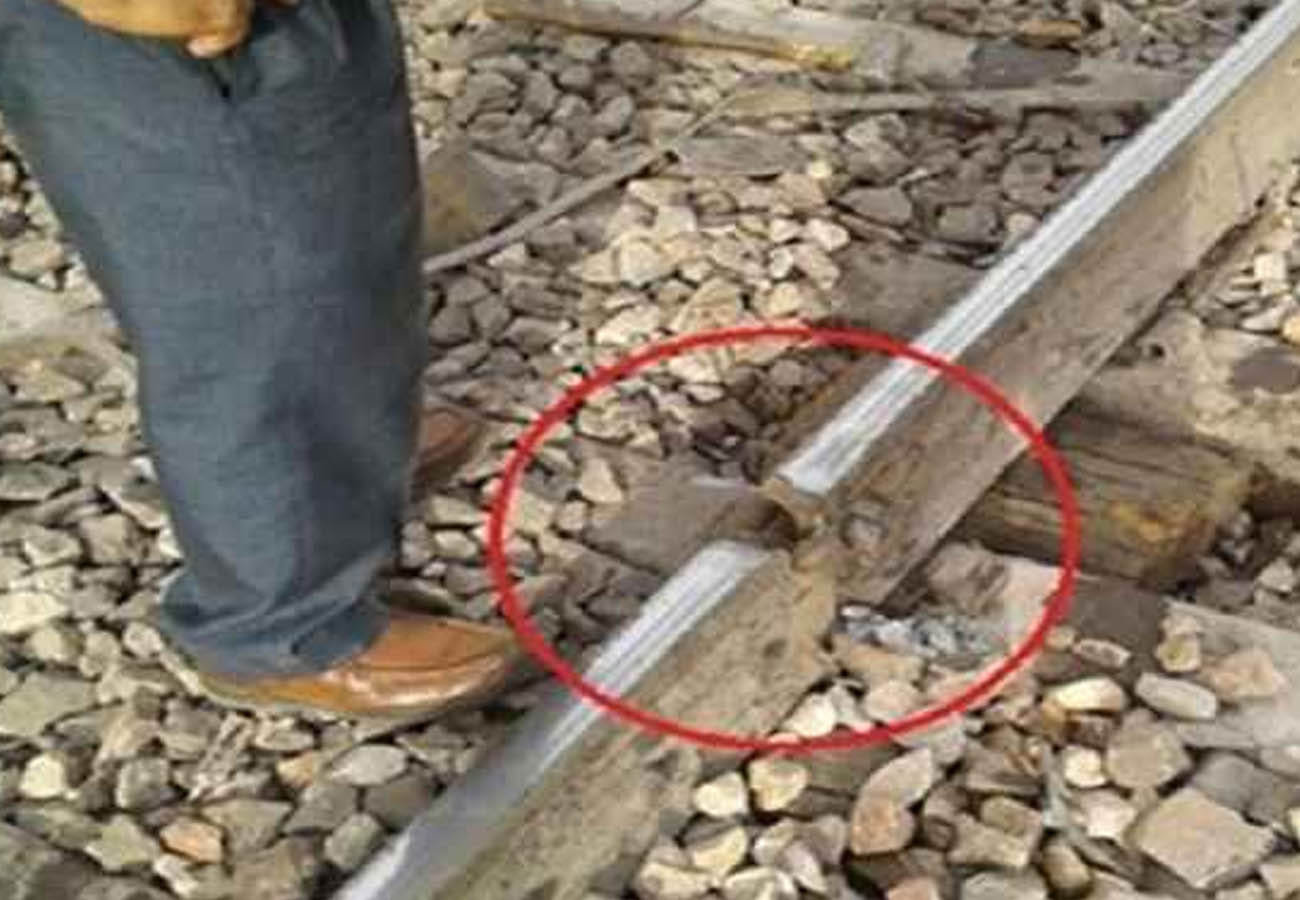 ShramShakti express train passes through broken track