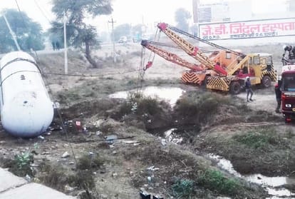 Gas tanker inverse in Barnala of Haryana