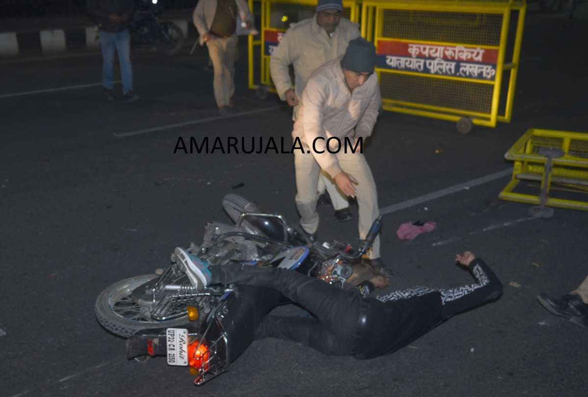 police setup a barrier on mid road