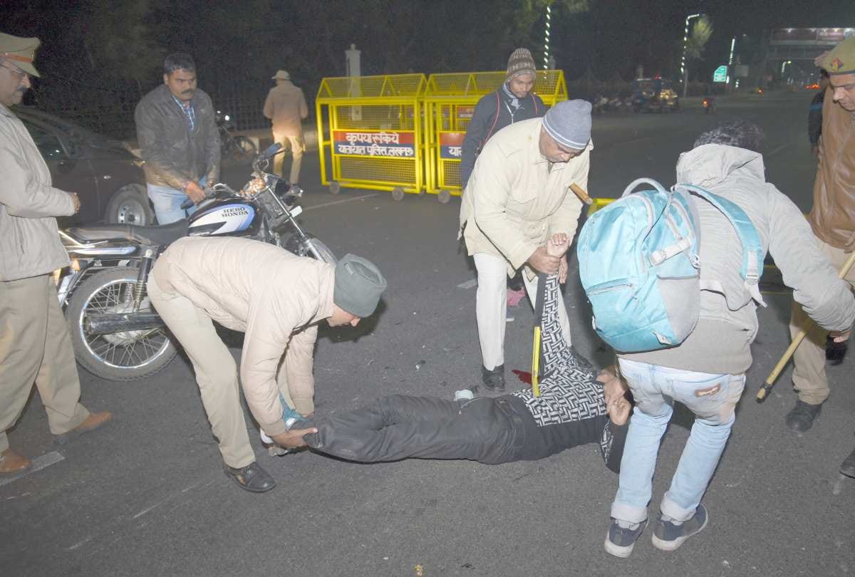 police setup a barrier on mid road