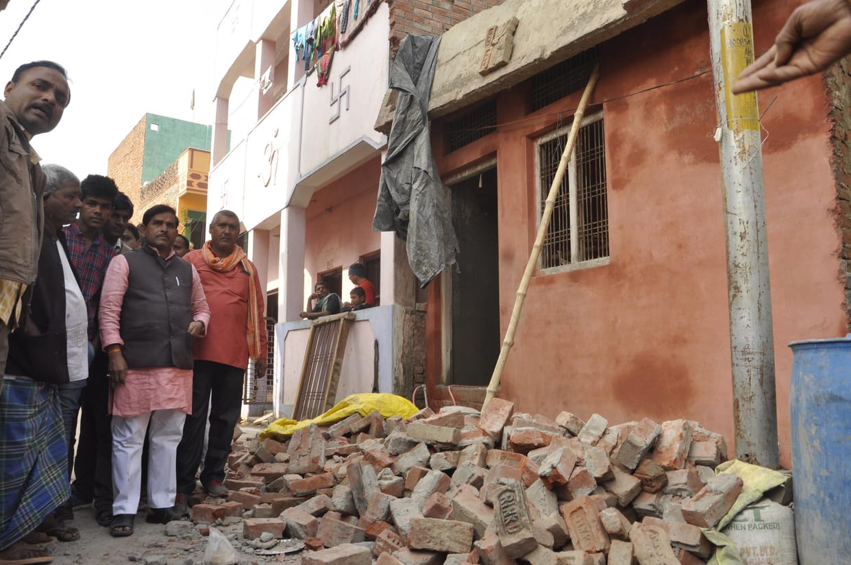 school girl killed due to fall of constructed parts of home