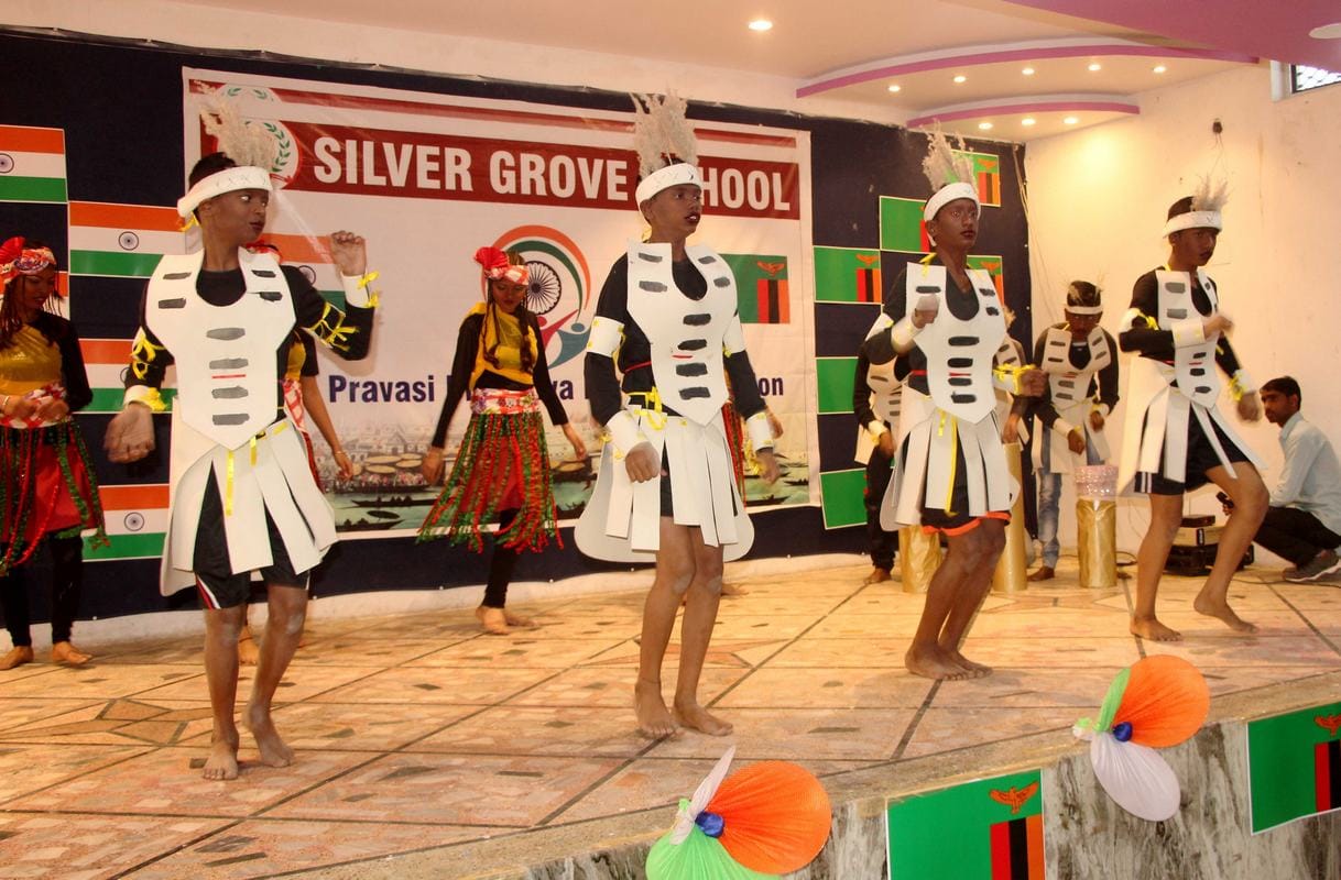 Varanasi school students perfomenace for nri summit