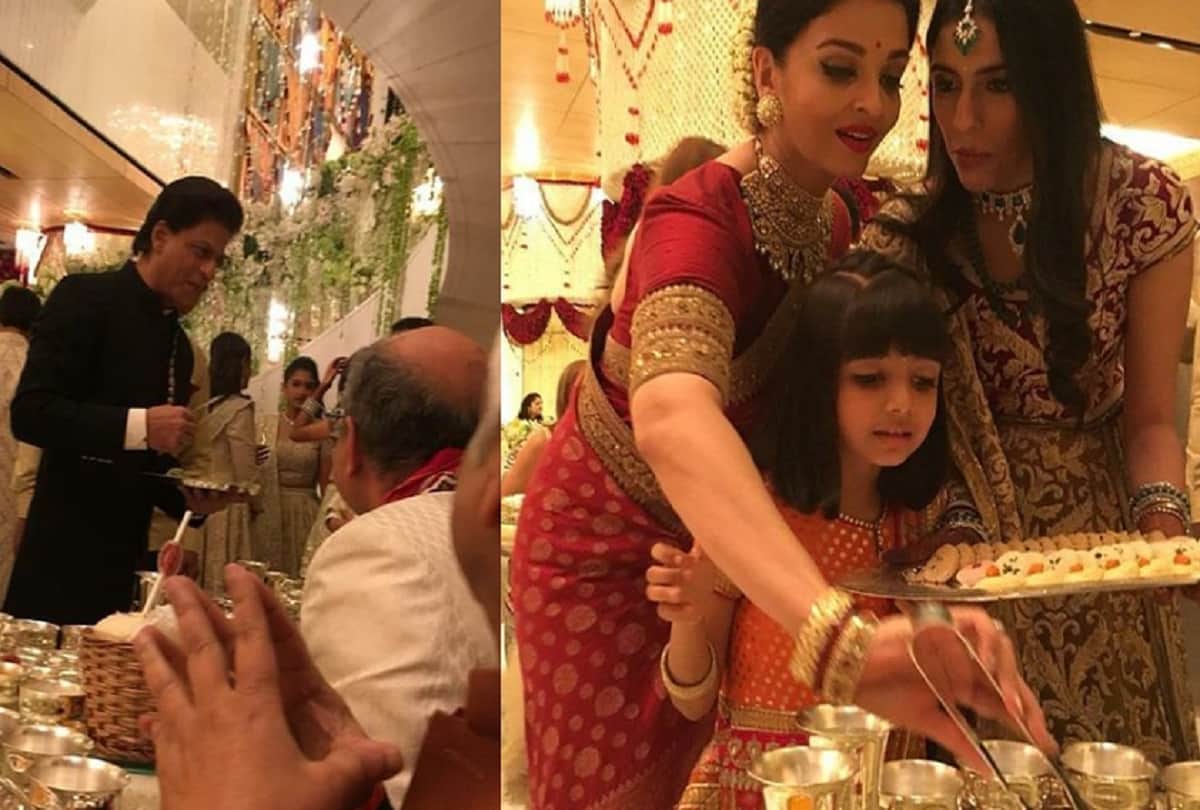 shahrukh khan and aishwarya rai also served food in isha amabani wedding