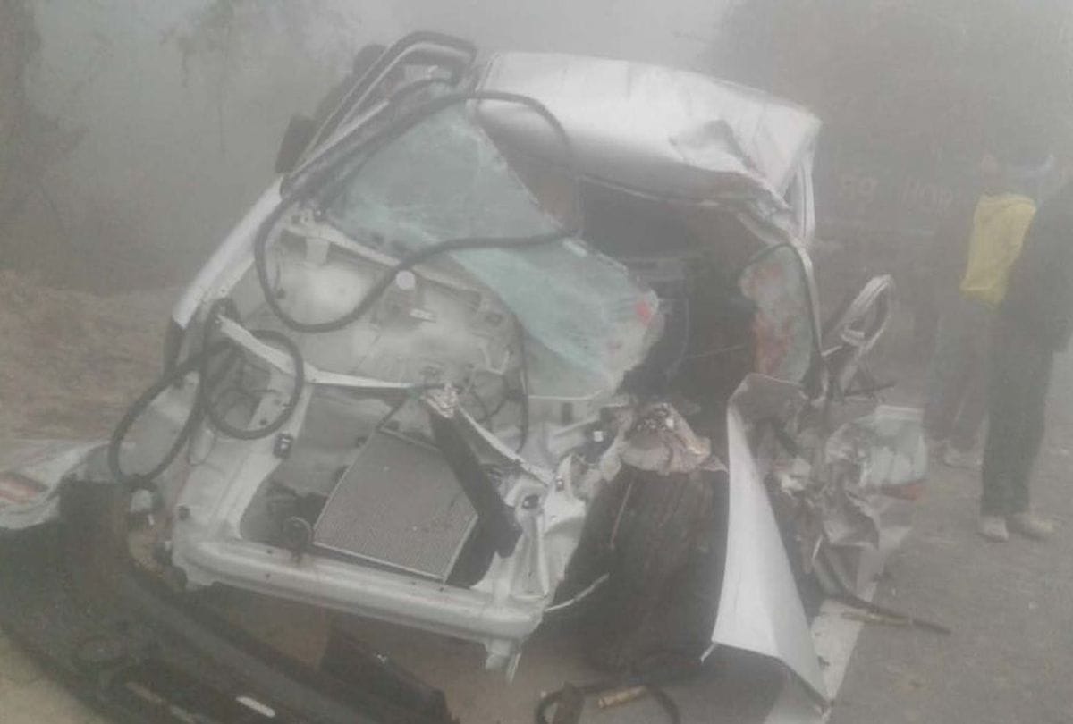 young man dies, three injured in car trolley collision on kasganj bareilly highway