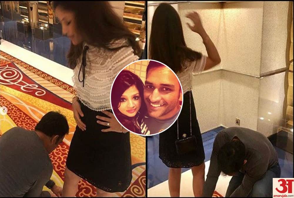 ms dhoni wins fans hearts by this gesture of helping his wife sakshi with her shoes
