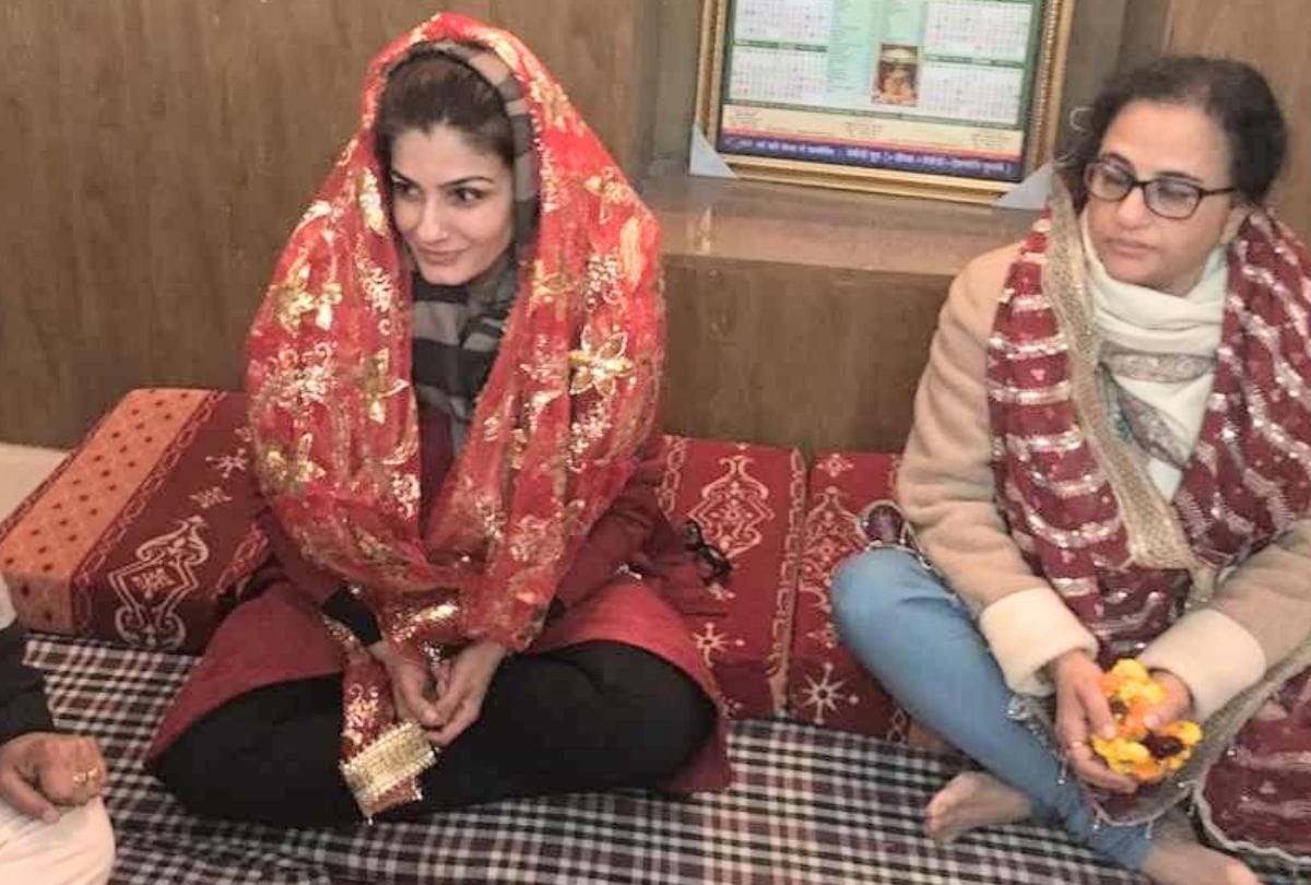 Actress Raveena Tandon pays obeisance at naina devi temple bilaspur himachal pradesh