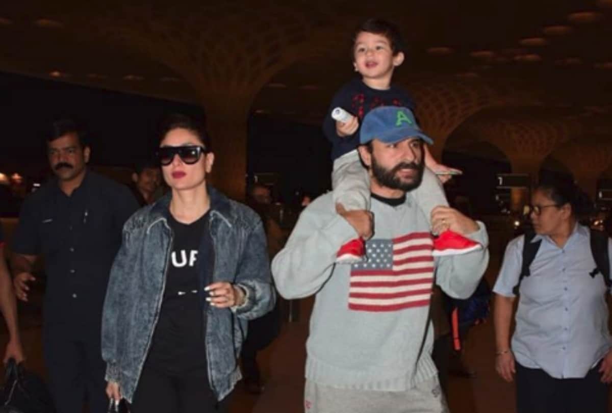 taimur ali khan spot with saif ali khan and kareena kapoor before birthday