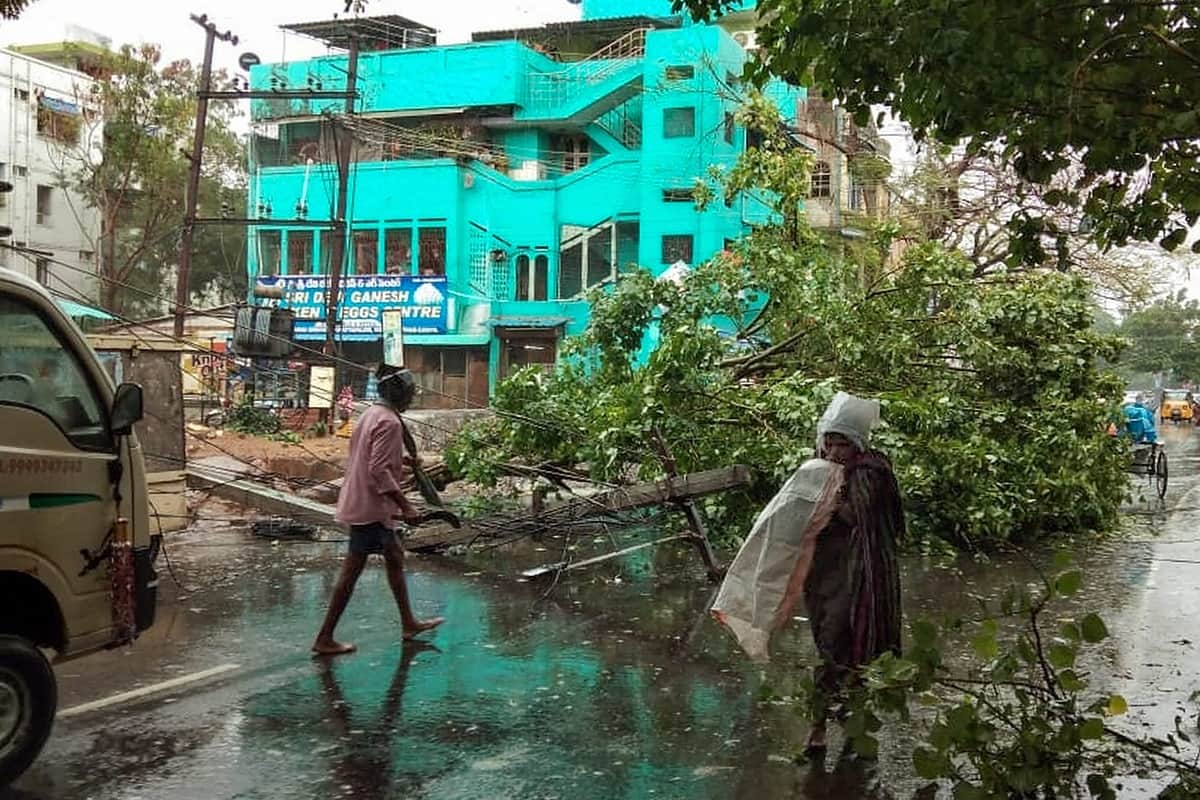 Pictures showing effect of cyclone Phethai in costal areas of Andhra Pradesh