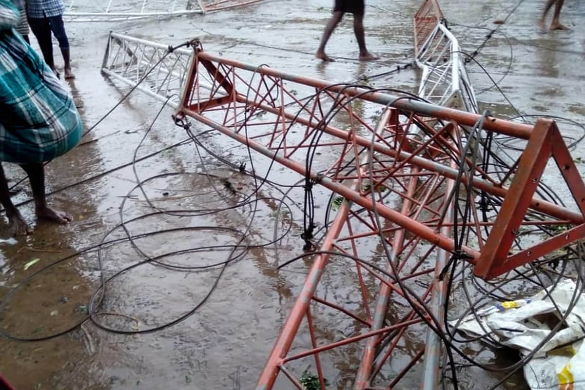 Pictures showing effect of cyclone Phethai in costal areas of Andhra Pradesh