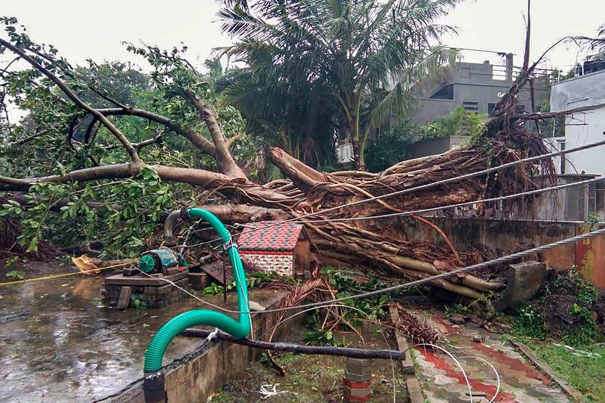 Pictures showing effect of cyclone Phethai in costal areas of Andhra Pradesh