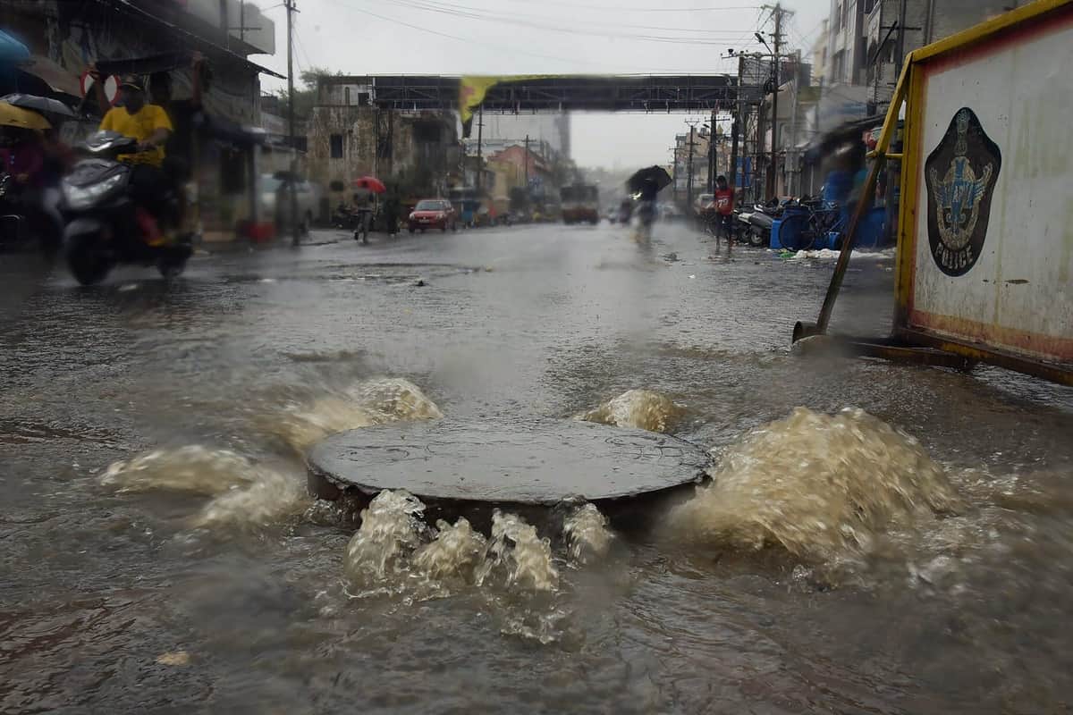 Pictures showing effect of cyclone Phethai in costal areas of Andhra Pradesh