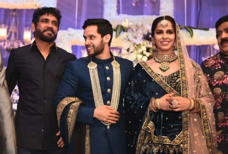 saina nehwal and parupalli kashyap wedding reception south superstar nagarjuna attend