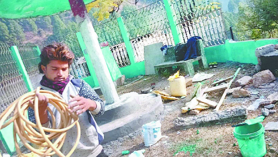 Beautification work in the park