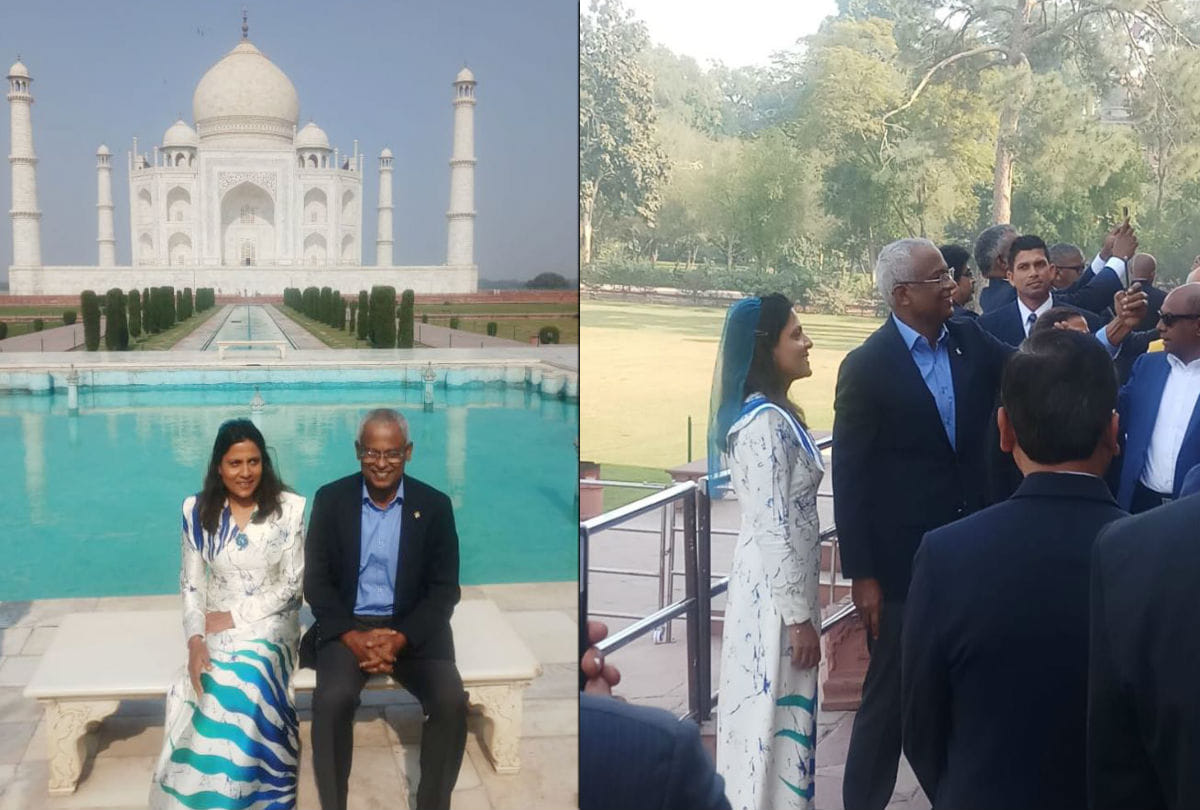 Maldivian President Ibrahim Mohamed Solih visited Taj Mahal with wife