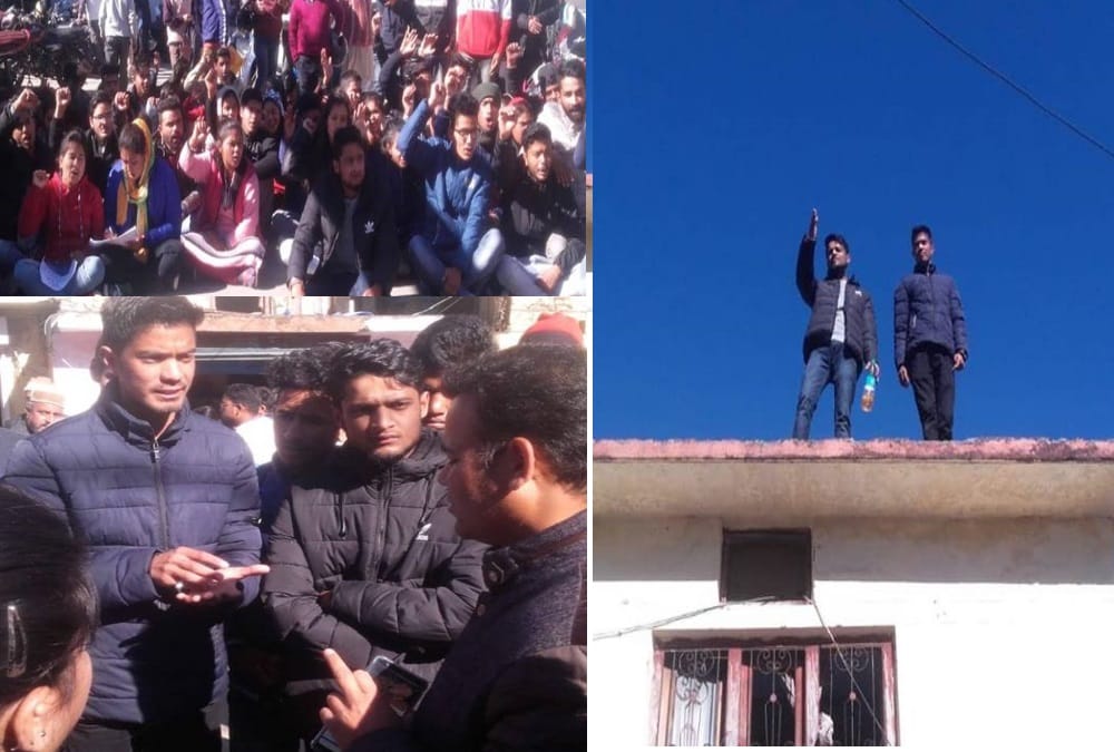Students climb on roof with petrol during protest against burnt girl negligence