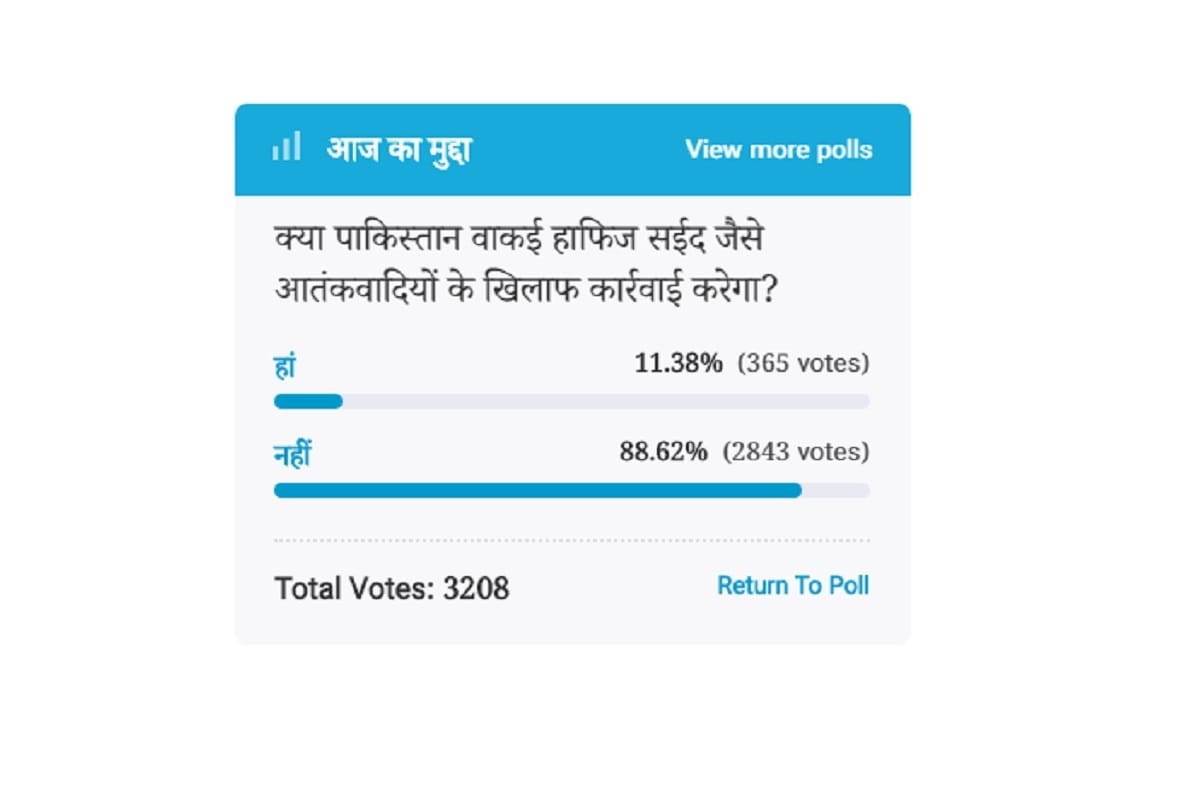 Amar Ujala Poll : Pakistan will take no action against terrorists like Hafiz Saeed