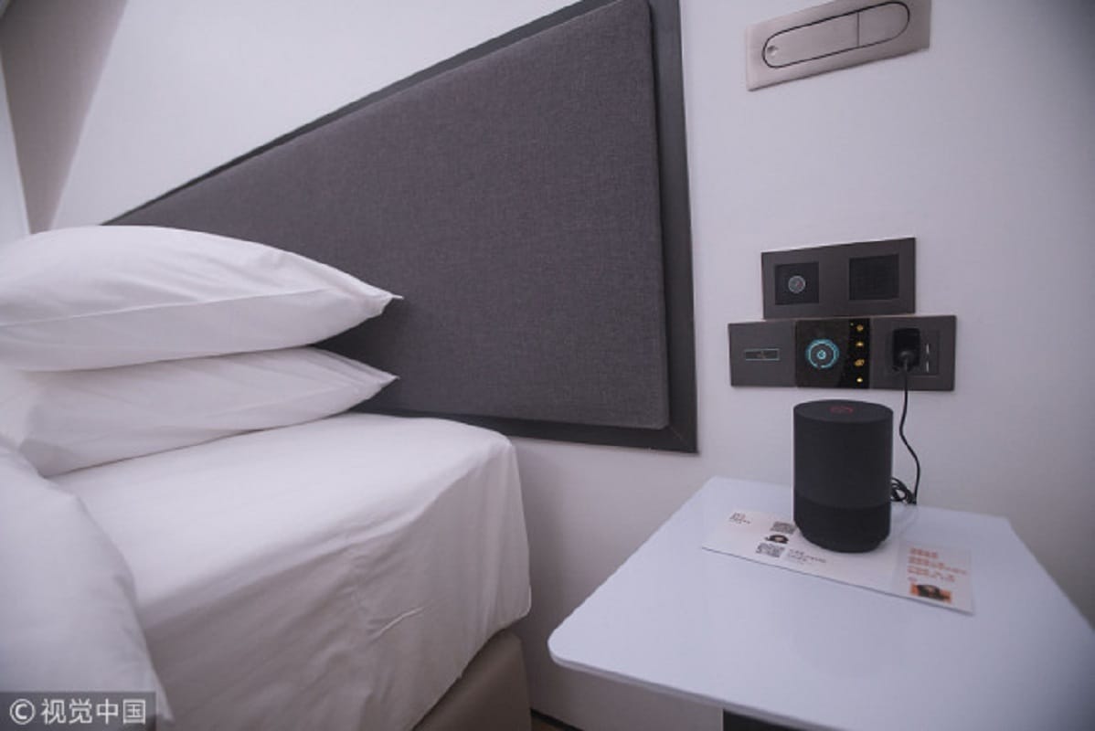e-commerce giant alibaba group opens future hotel in hangzhou city equipped with AI and robots