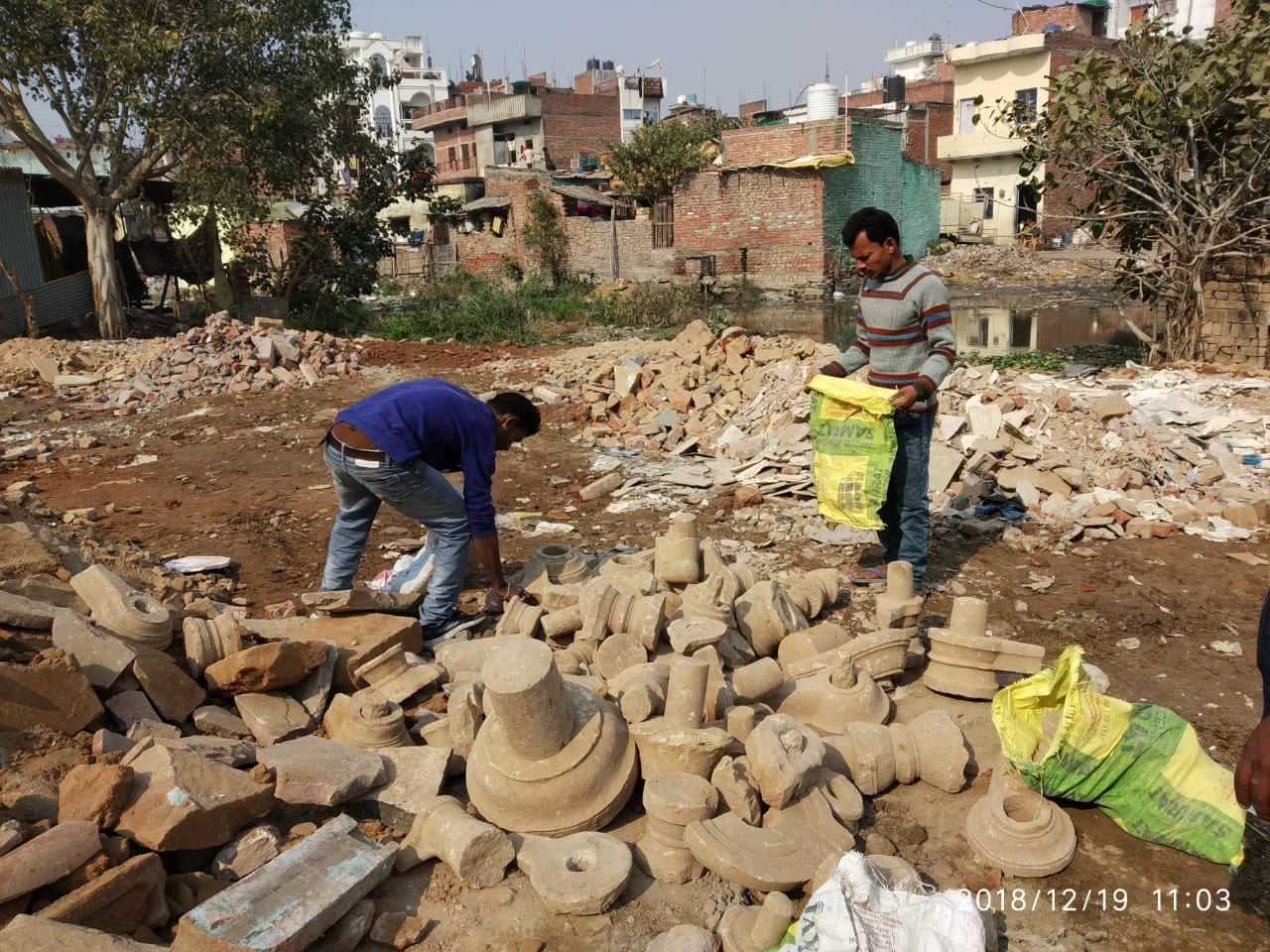 Shiva lingam thrown in dump in varanasi