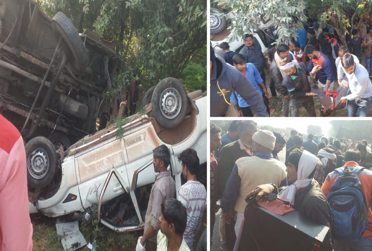 bulandshahr nh 91 accident between scorpio and bus 3 died including bsf jawan 10 injure