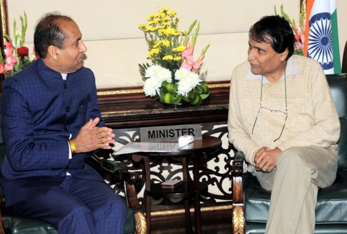 cm jairam thakur calls on union civil aviation minister suresh prabhu