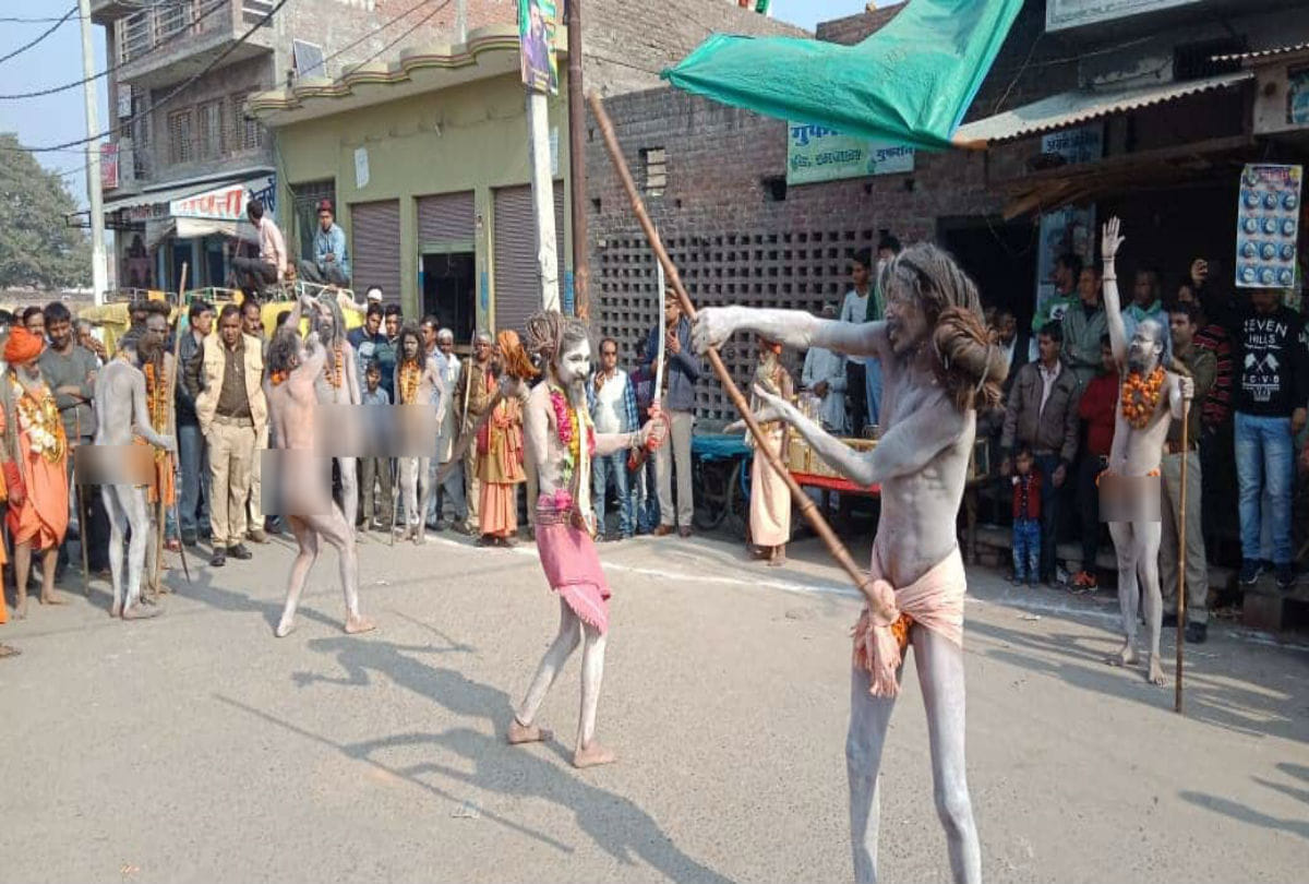 naga sadhu shobhayatra in soron kasganj