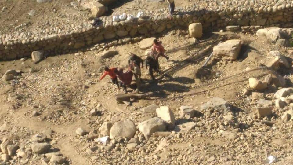 Seven Labour buried alive under debris rock collapse on kedarnath highway photos