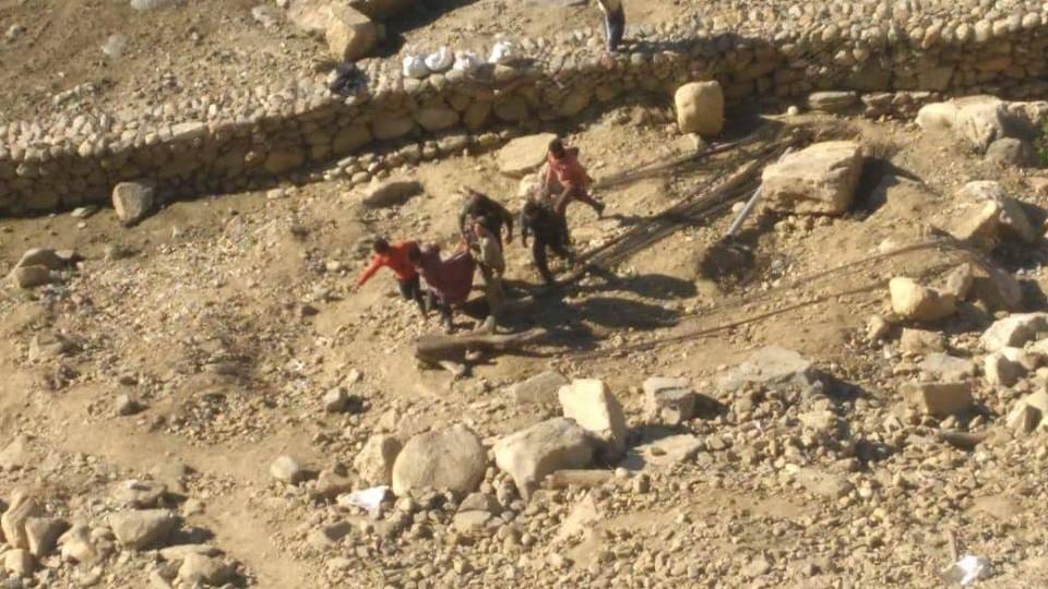 Seven Labour buried alive under debris rock collapse on kedarnath highway photos
