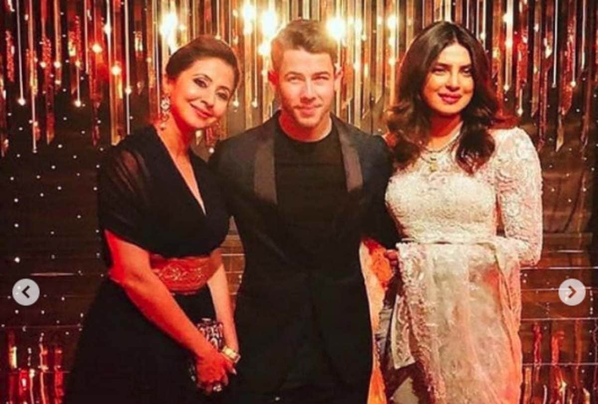 nick jonas dance with his mother in law madhu chopra at mumbai reception