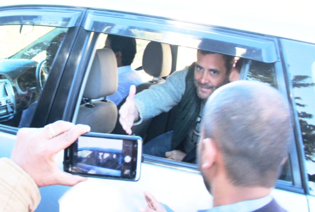 rahul gandhi returned back to delhi from shimla
