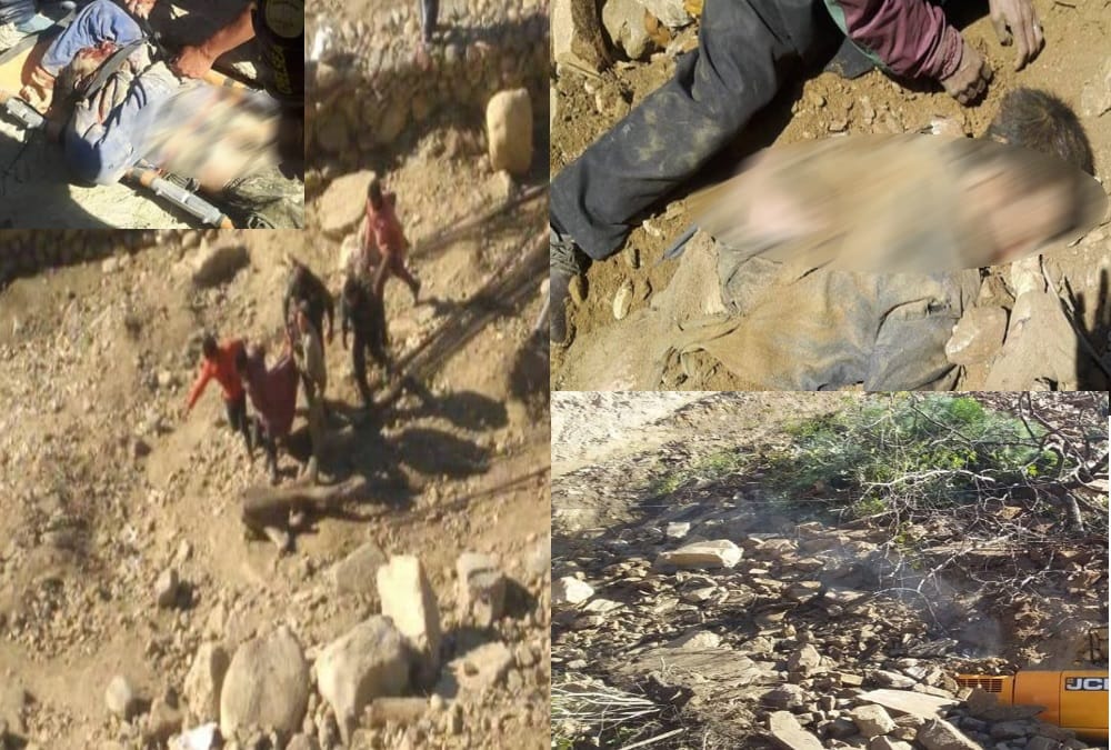 Scary photos of  Rock collapse on rudraprayag highway 7 labour Buried