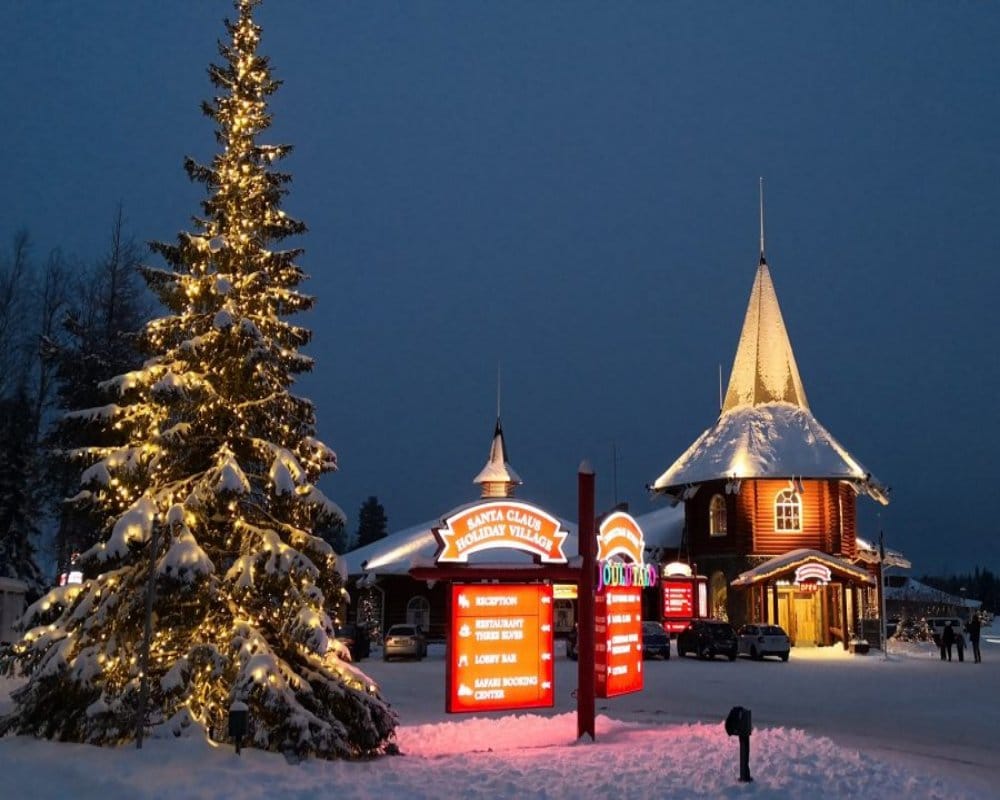Merry Christmas 2019 know santa claus village in rovaniemi in lapland finland