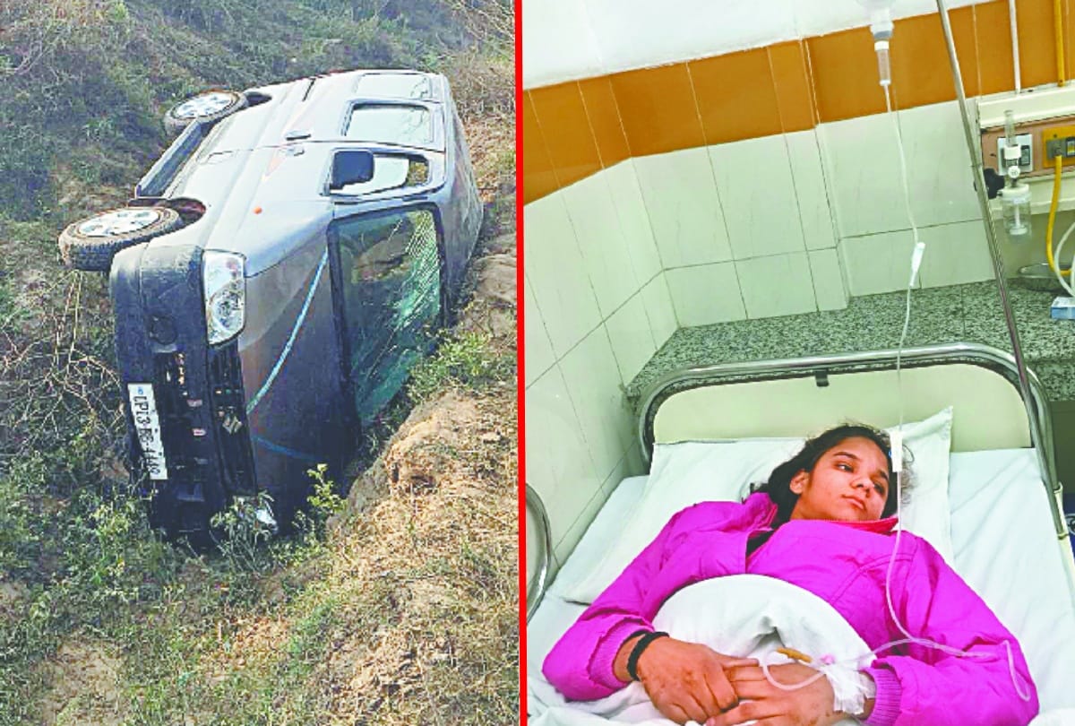 children going to Taj due to van fell into ditch 15 injured