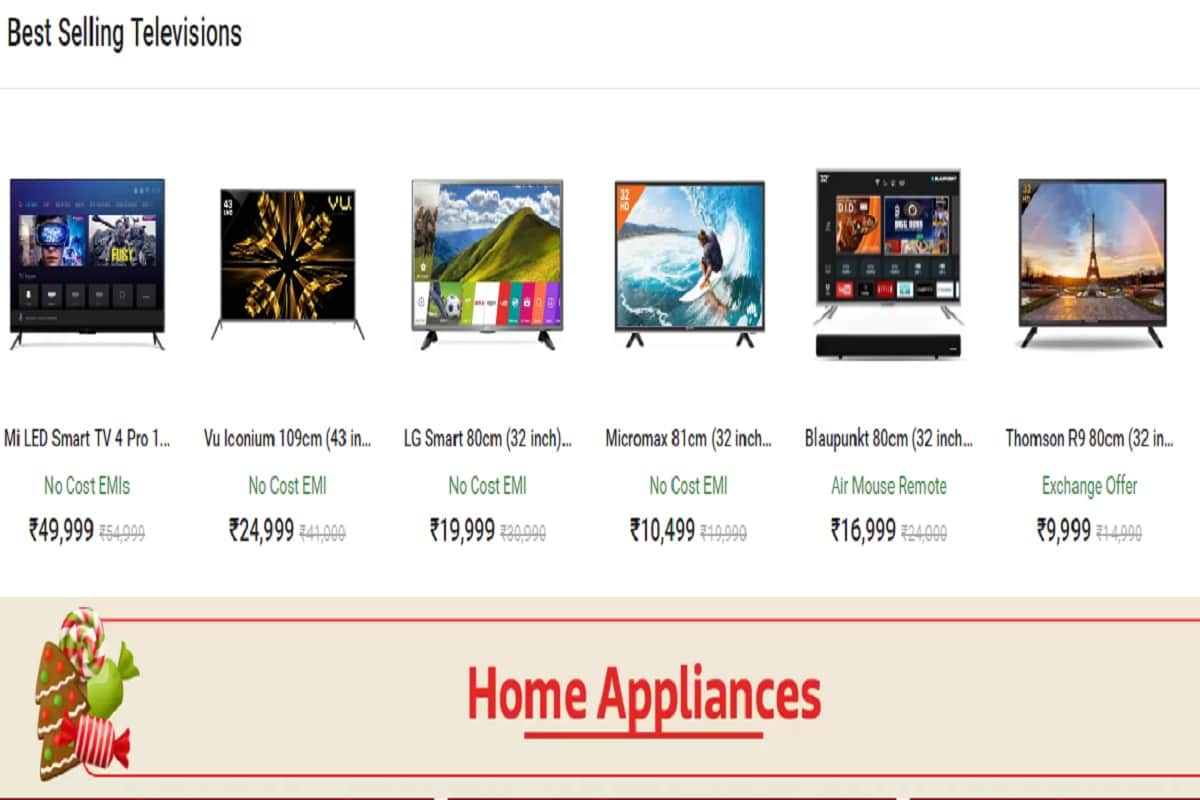 Flipkart Year end Sale : Buy smart tv upto 70 percent discount