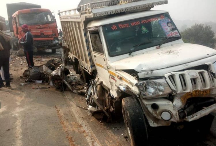 Accident on National Highway 71 in Jhajjar, Haryana due to Dense Fog