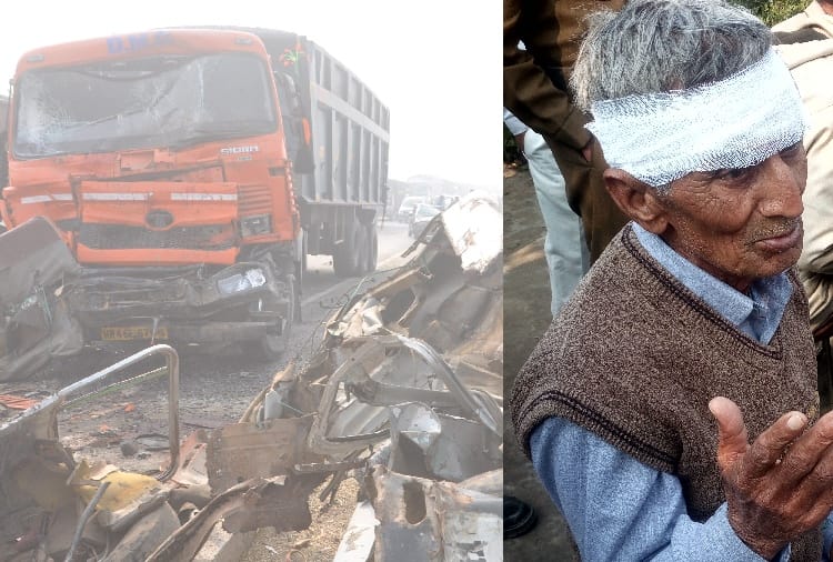 accident on national highway in jhajjar of haryana due to fog