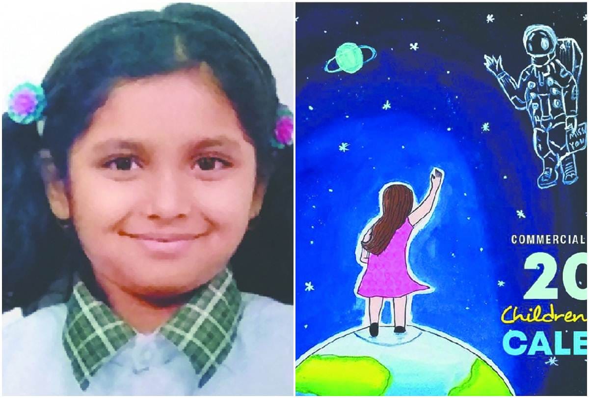 Noida student deepshikha on the cover page of NASA calendar