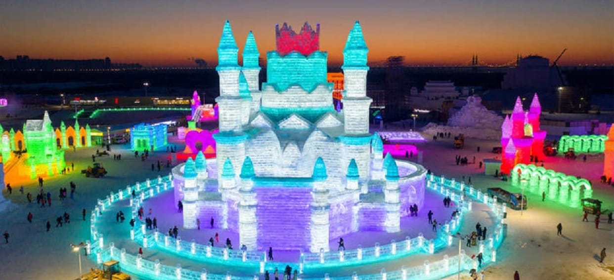 Harbin ice and snow park opens In china