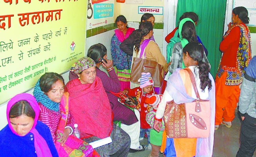 The crowd of women emerging again for ultrasound