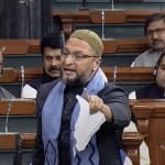 लोकसभा में बहस के दौरान असदुद्दीन ओवैसी