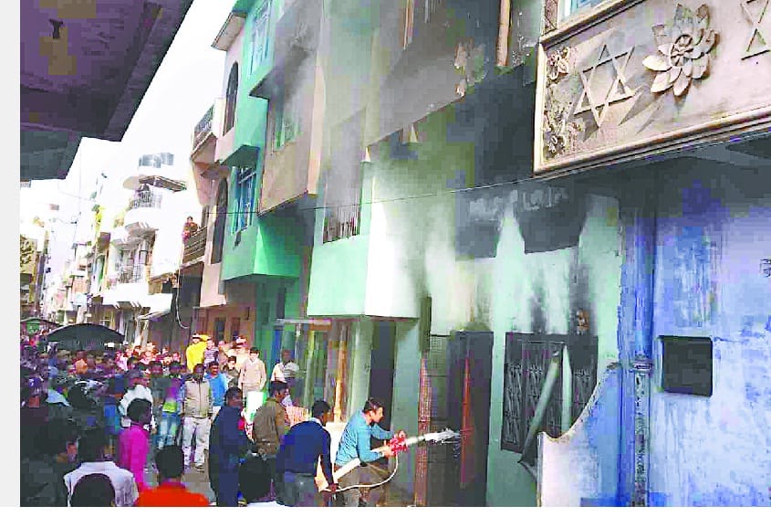 Fire in hardware and paints shop