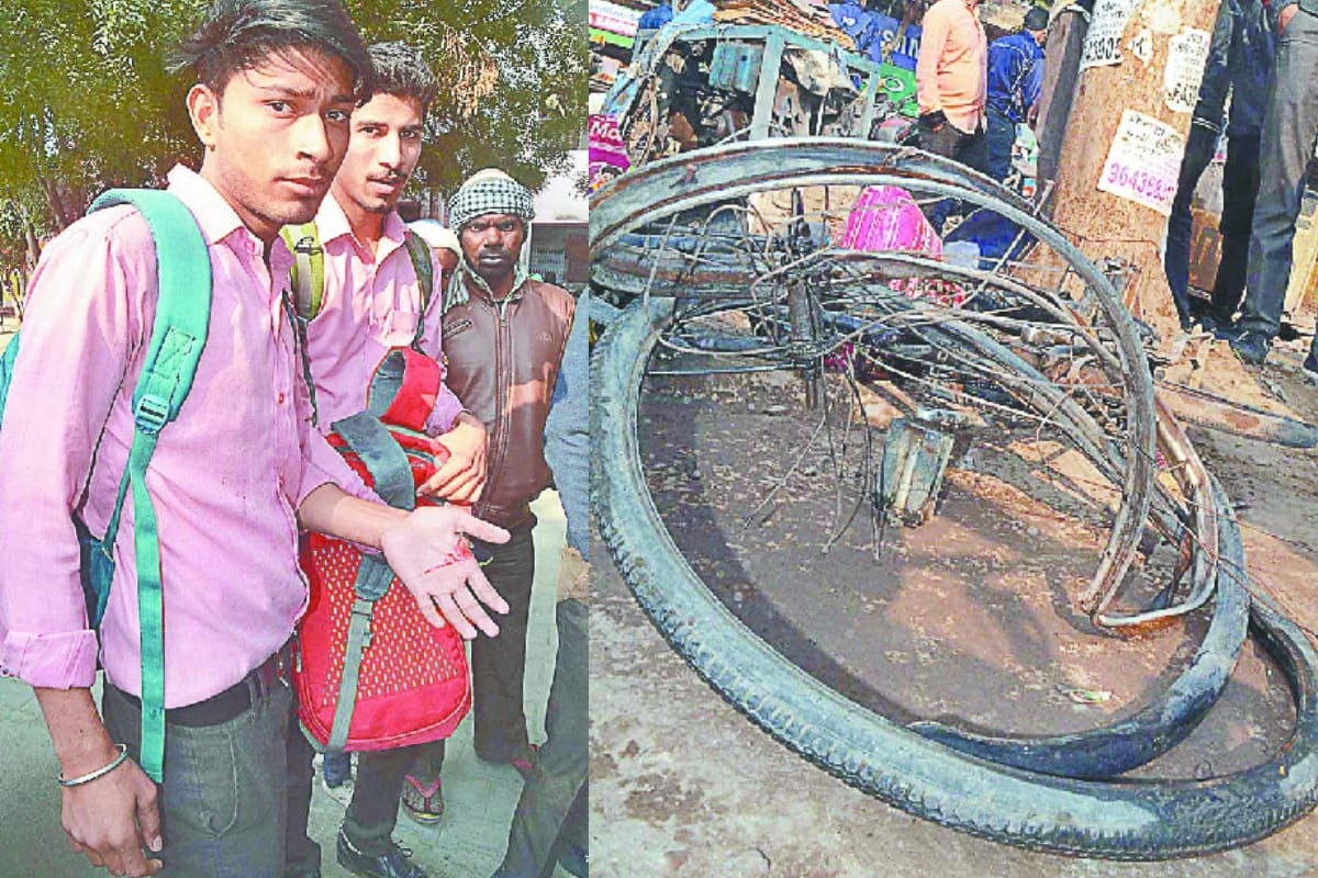 Six Injured After A Gas Cylinder Blasted At Bus Stand In Baghpat student ran for help