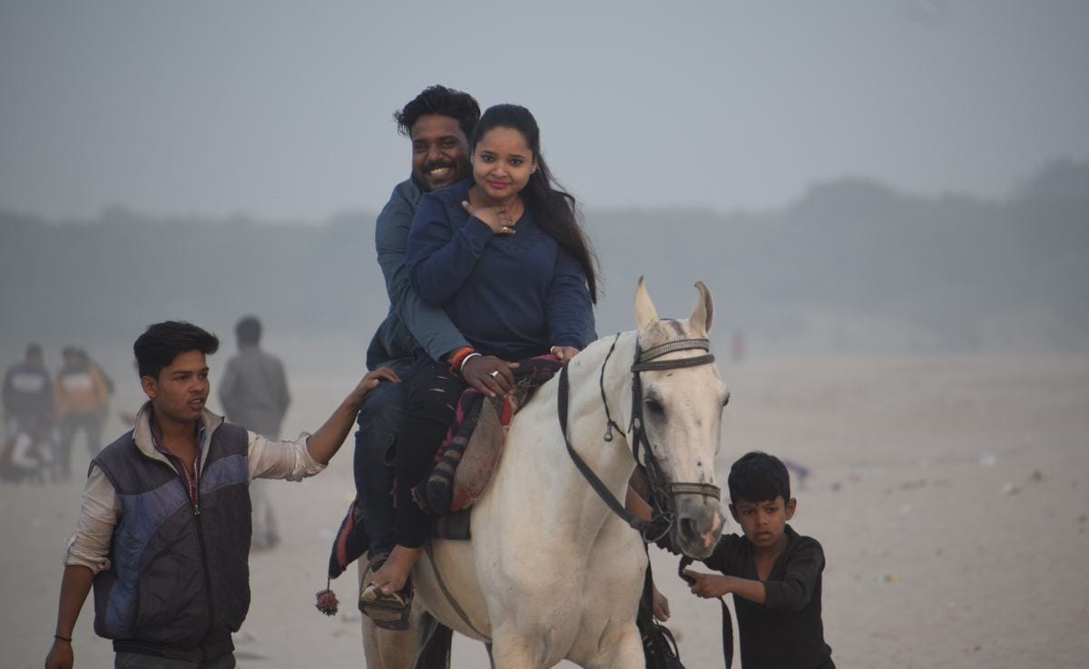 Winter season start people enjoy on across ganga in varanasi