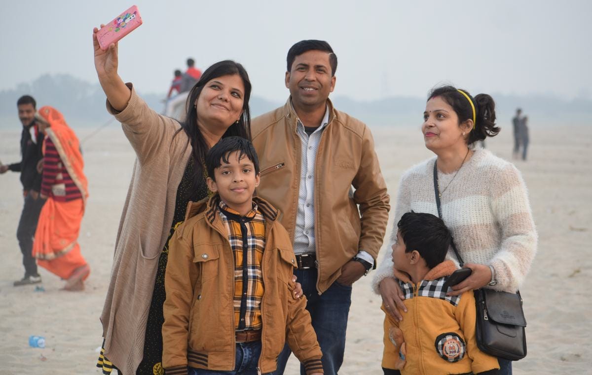 Winter season start people enjoy on across ganga in varanasi