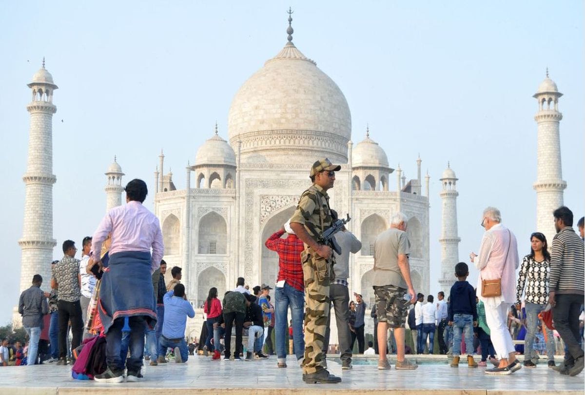 warning boards set up over monkeys terror in Taj Mahal