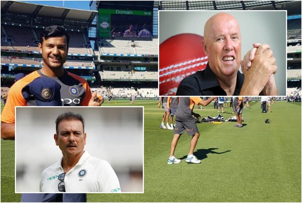 coach Ravi Shastri reacts after Australia commentator Kerry O'Keeffe insults Mayank Agarwal