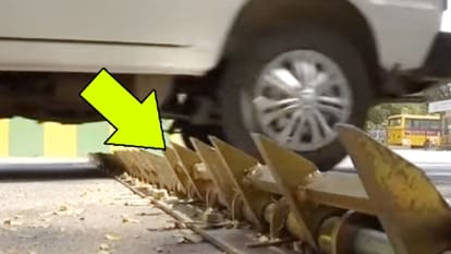 after Pune Noida authority is installing tyre killers to stop wrong side driving in 2019