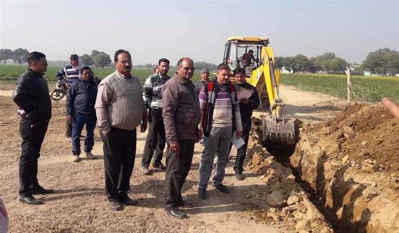 Excavation of JCB in Charsoda's pasture