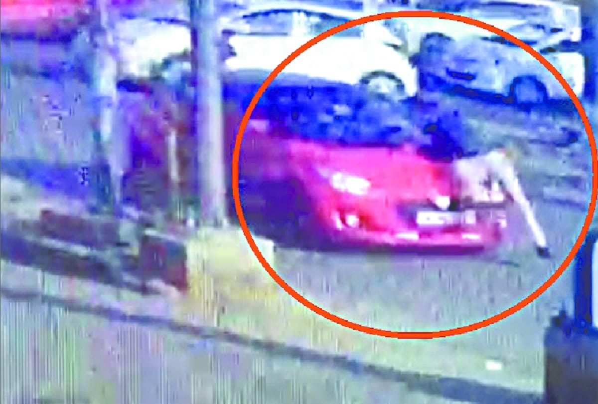 Car driver hits police man in Gurugram dragged police on bonnet of car