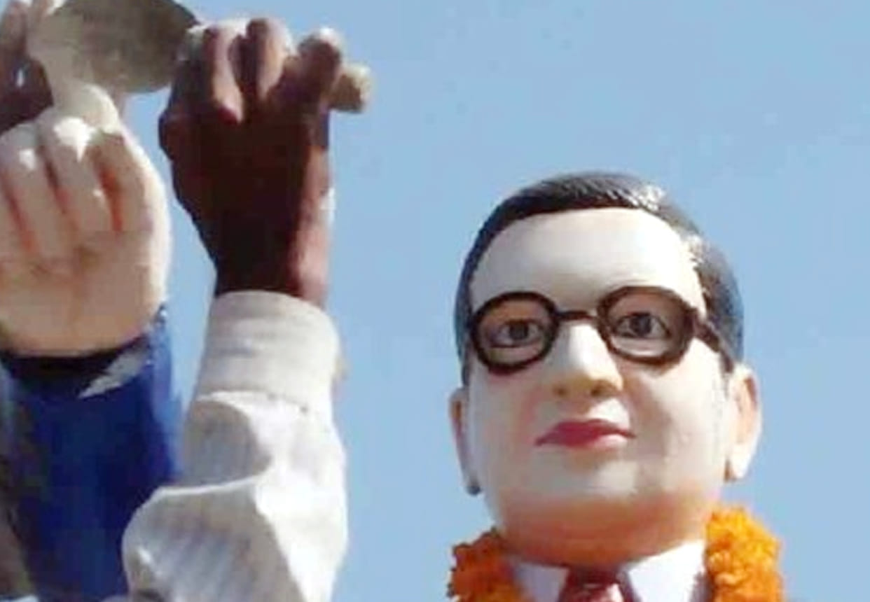 Ambedkar statue broke out in orai